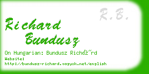 richard bundusz business card